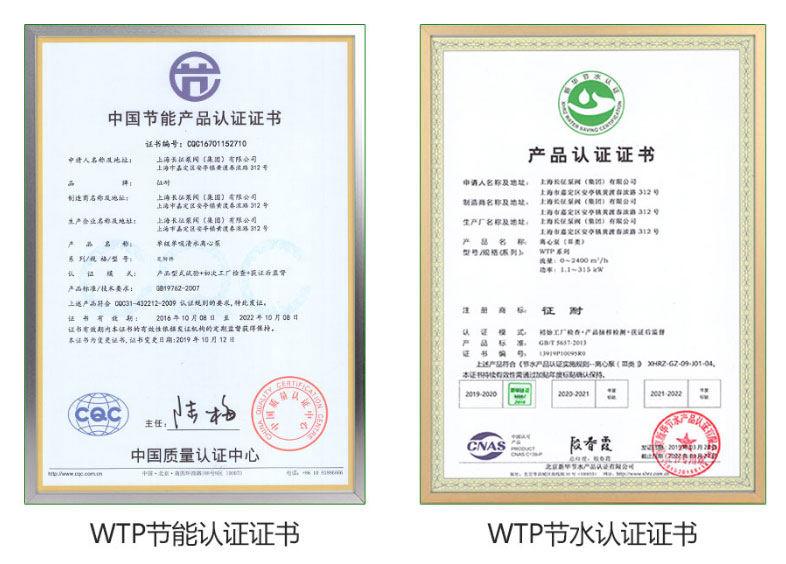 水泵廠家節能泵認證證書